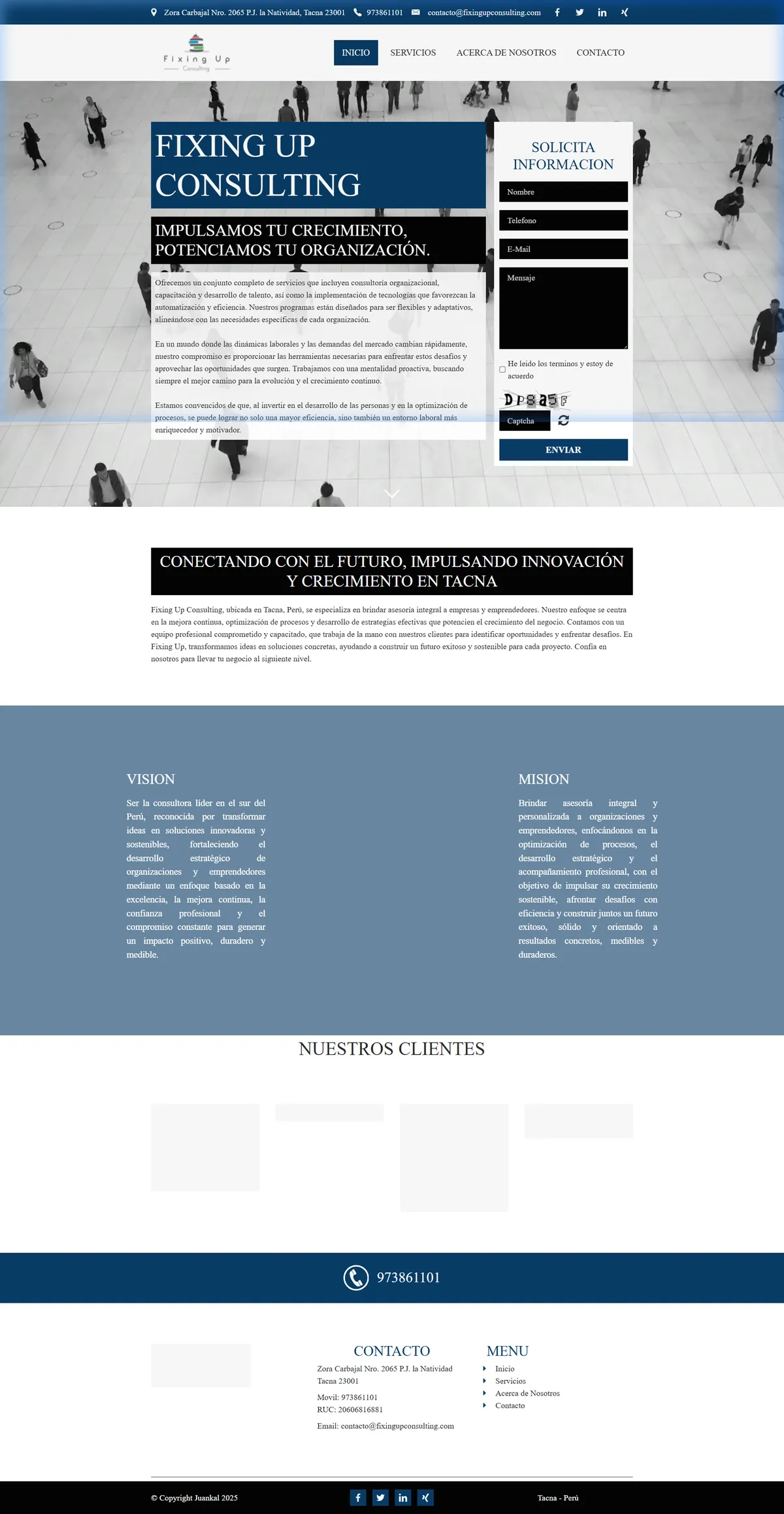 Fixing Up Consulting website screenshot