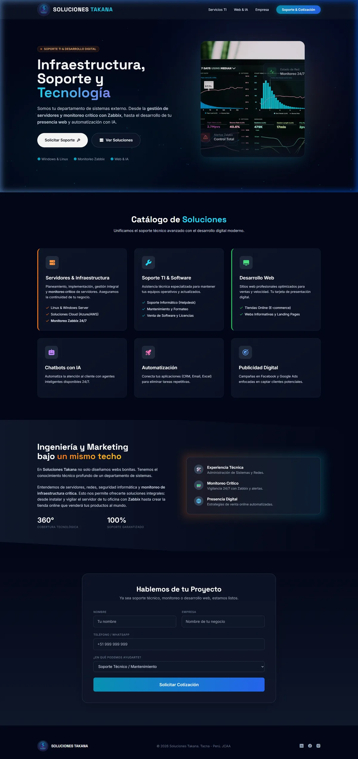 Soluciones Takana website screenshot